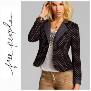 Free People Textured Polka Dot Knit Blazer - XS